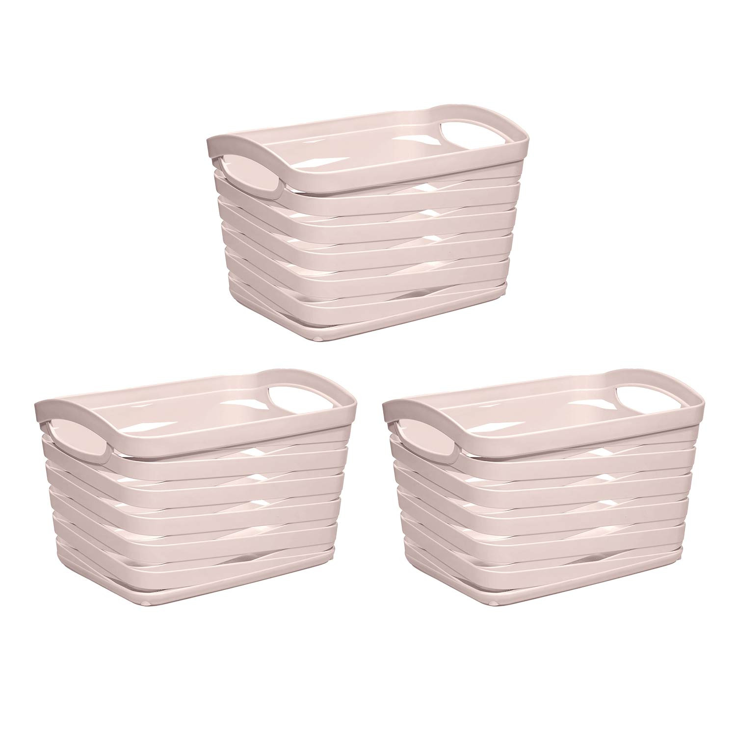 Kit 3 Cestas Medianas Rectangulares 1,5 Litros 7house Ordenación Baño 1